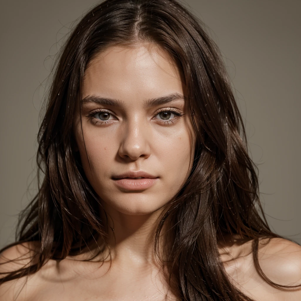 Ultra realistic photo portrait of a straight-haired brunette, South American, without makeup, some minimal skin defects to appear more realistic, meticulous, very detailed, 4k, high resolution, award-winning photography