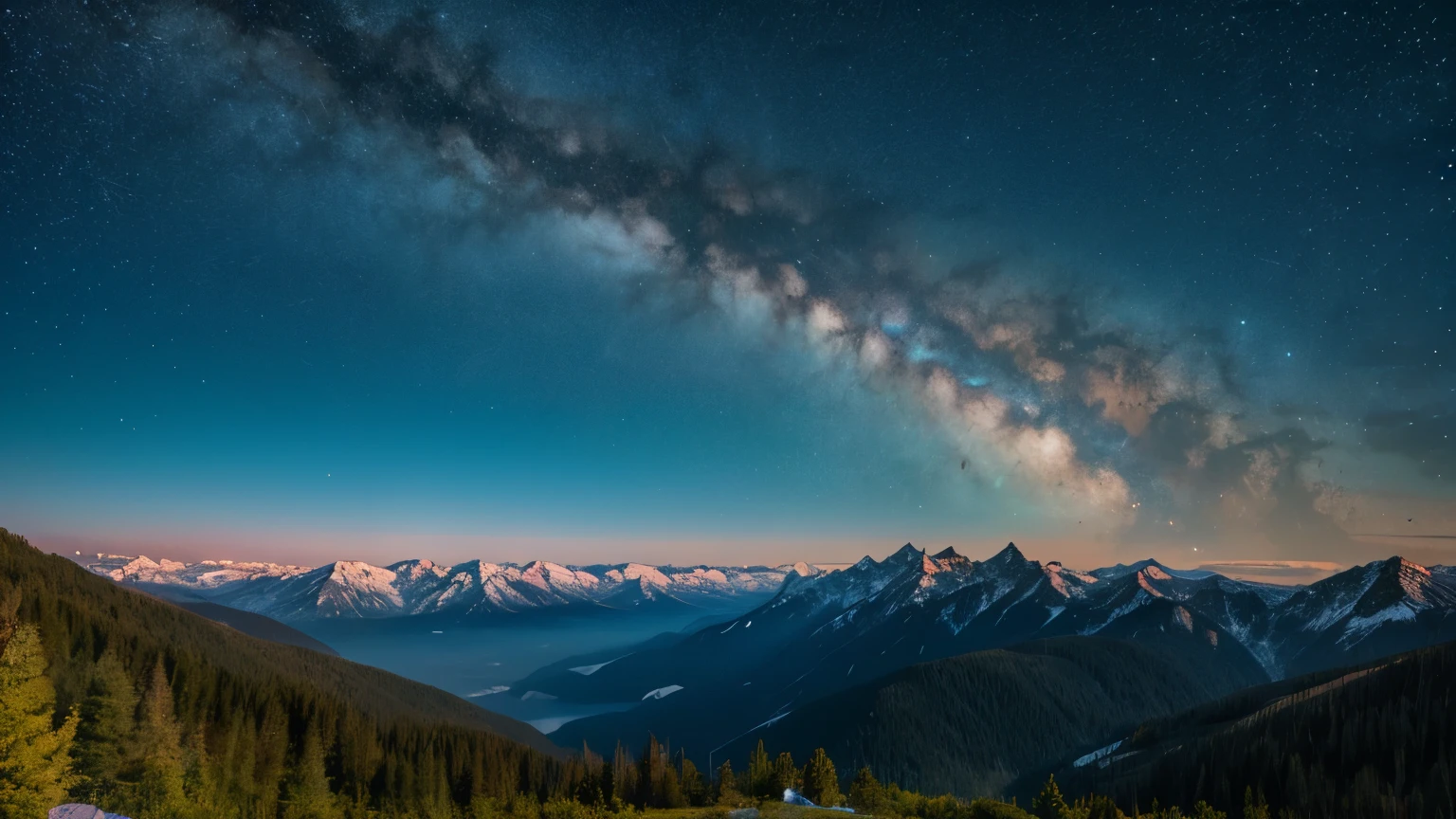 Starry Sky, Mountain landscape