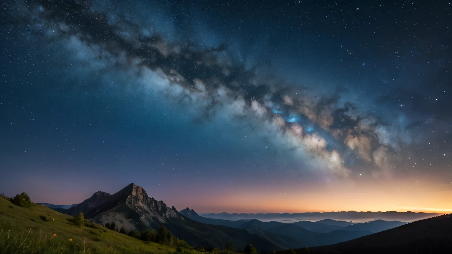 Starry Sky, Mountain landscape