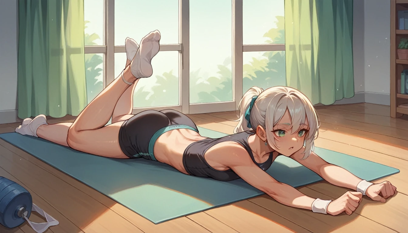a young trainer fuck an old woman while trainning on the yoga mat
