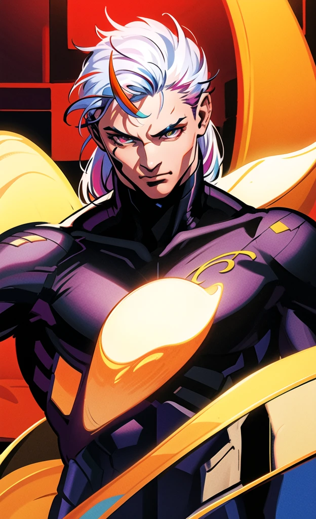 masterpiece, Highest quality, One boy, (colorful),(Delicate eyes and face),Highly detailed CG Unity 8k ,Black Leather Coat,Tribal tattoos from shoulder to arm,A single horn grows from its forehead,Unarmed Fighter,ghost
