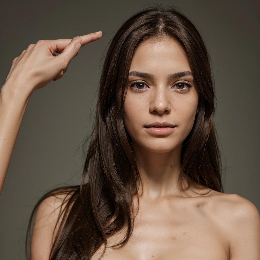 Ultra realistic photo portrait of a straight-haired brunette, South American, without makeup, some minimal skin defects to appear more realistic, meticulous, very detailed, 4k, high resolution, award-winning photograph