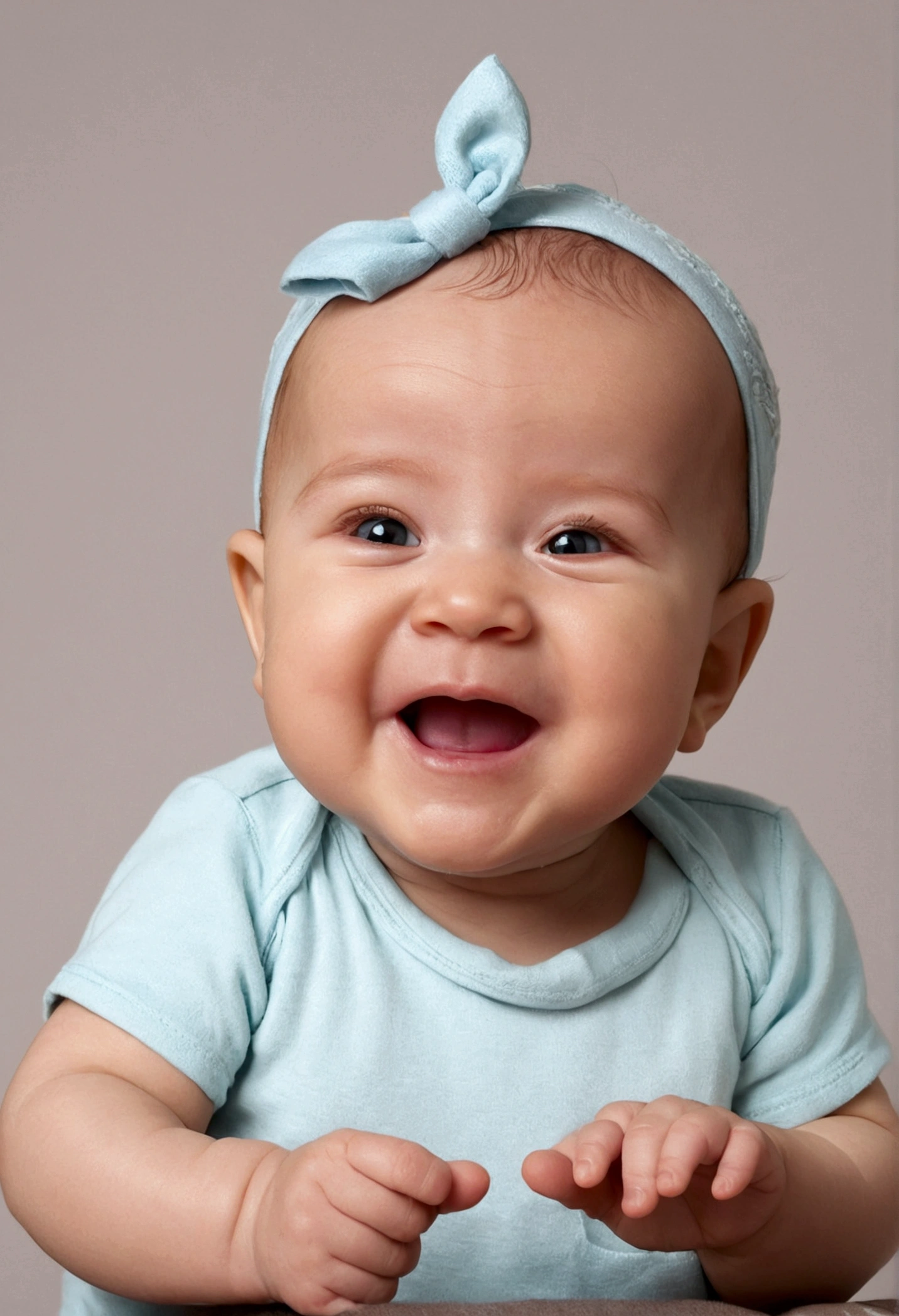 A little baby with a clear and happy face