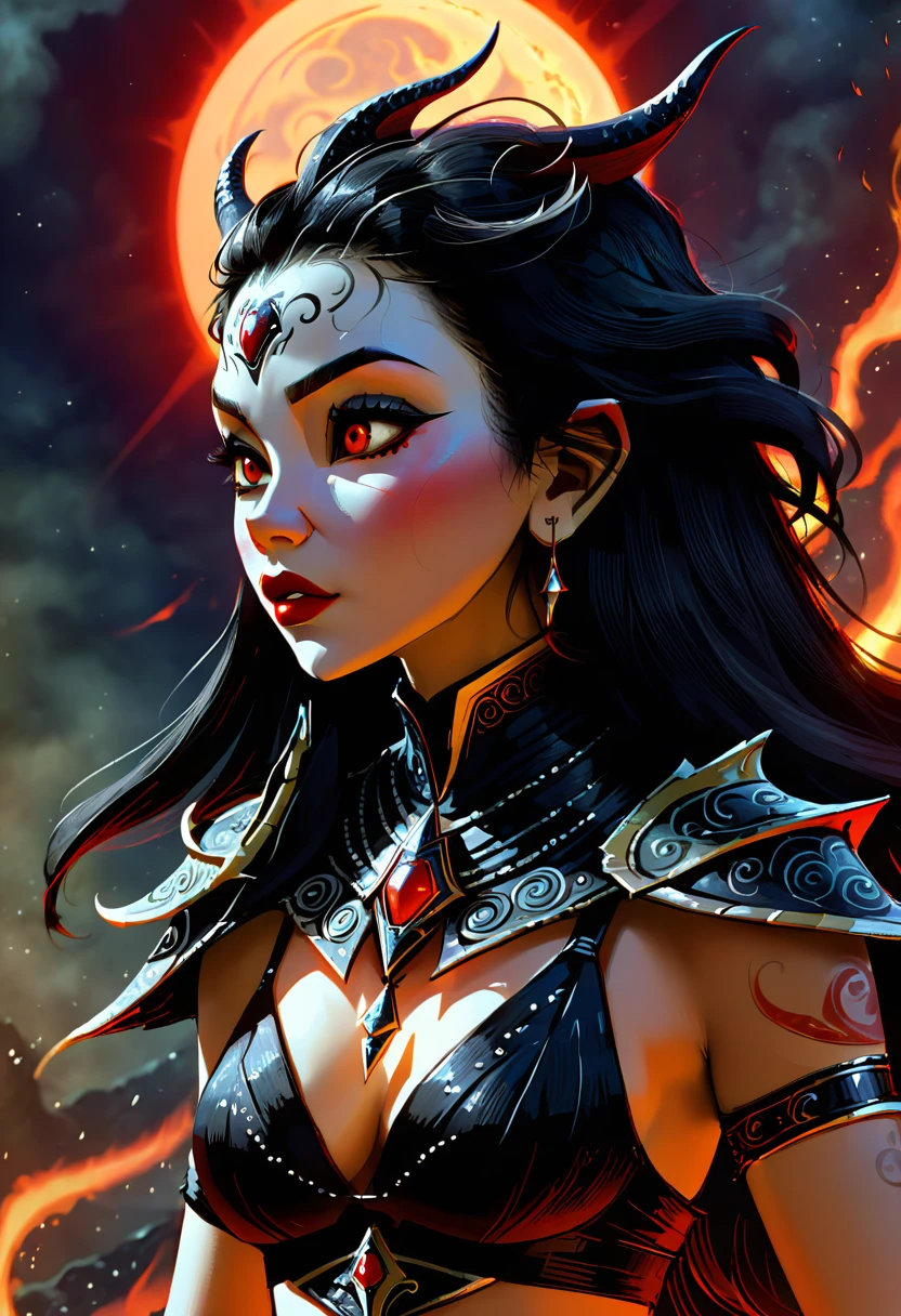 Slayer of Apep, Kiss Of Death, Elara, Legacy of the Red Sun, dark fantasy, 8k textures, intricate details --ar 2:3