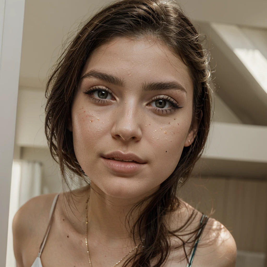 (visage de femme très détaillé)) jeune et belle fille 19 ans, bronzé, corps et visage parfait, aucun défaut, pas de peau lisse, avec des cheveux bruns et (beaux yeux détaillés : 1,2) (bouche fermée : 1,2), quelques imperfections du visage, ultra détaillé, belle fille, vrai humain, traits frappants, beaux détails complexes, tension, contraste , (texture élevée : 1,2) (réalisme : 1,2), rendu de haute qualité, art époustouflant, haute qualité, peau détaillée, détails éclatants, hyperréaliste, mise au point photo, DOF, ouverture, incroyablement détaillé et complexe, personnage, hypermaximaliste