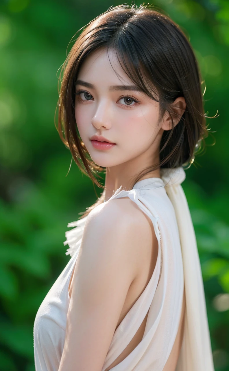 a beautiful young woman, detailed face, flawless skin, piercing eyes, full lips, long eyelashes, delicate facial features, elegant pose, full body, RAW photograph, professional lighting, natural skin tones, cinematic composition, narrow depth of field, soft bokeh background, studio lighting, masterpiece, best quality, 8k, ultra-detailed, photorealistic, vivid colors