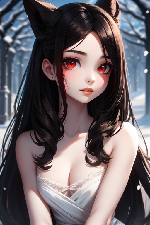 young woman, Skin as white as snow, Lips as red as blood, Hair as black as ebony