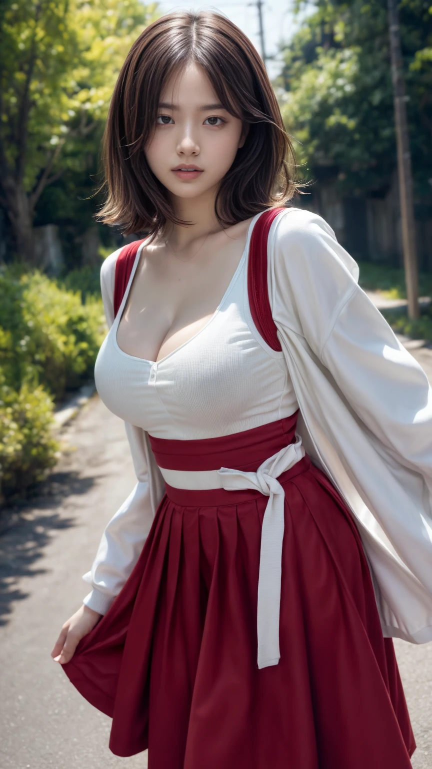 (absurdres:1.3), (highres:1.3), (ultra detailed:1.3),(1girl:1.3), (extremely detailed CG unity 8k wallpaper:1.3), (detailed skin texture, detailed cloth texture, detailed hair texture), (beautiful detailed face, supermodel, pale skin, realistic glistening skin), (RAW photo, best quality), (realistic, photo-realistic:1.4), masterpiece, extremely delicate and beautiful,Amazing, finely detail, extremely detailed CG unity 8k wallpaper, huge filesize, ultra-detailed, highres, absurdres, soft light,rim light, vibrant details, short bob hair, large breasts, black hair color, Big Natural Color Lip, (perfect body shape), beautiful legs, BREAK (white and red theme:1.4), (fusion of (white kimono tops:1.2) and (red high-waisted maxi length skirt):1.4), (long sleeve:1.3), (kimono-collar:1.2), (red outlines on white kiomno:1.2), (white very short ankle socks:1.2), (Japanese clogs geta:1.2),
crying a little、Harajuku style、20 year old girl、cute type、lolita、open legs