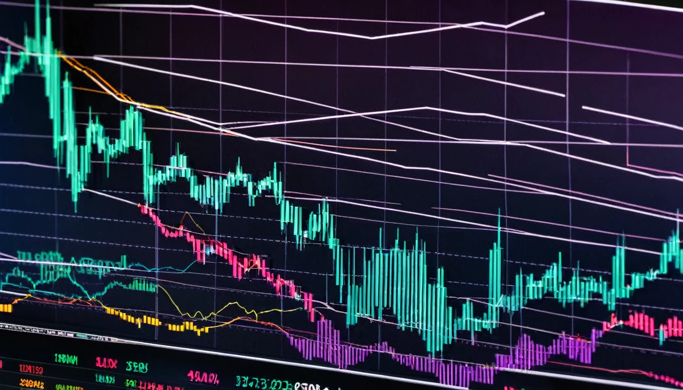 A dynamic background showing fluctuating graphs and charts representing the volatility and growth of various cryptocurrencies like Bitcoin, Ethereum, and others. Ideal for financial news and market analysis concepts.