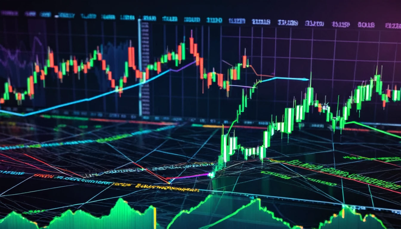 A dynamic background showing fluctuating graphs and charts representing the volatility and growth of various cryptocurrencies like Bitcoin, Ethereum, and others. Ideal for financial news and market analysis concepts.