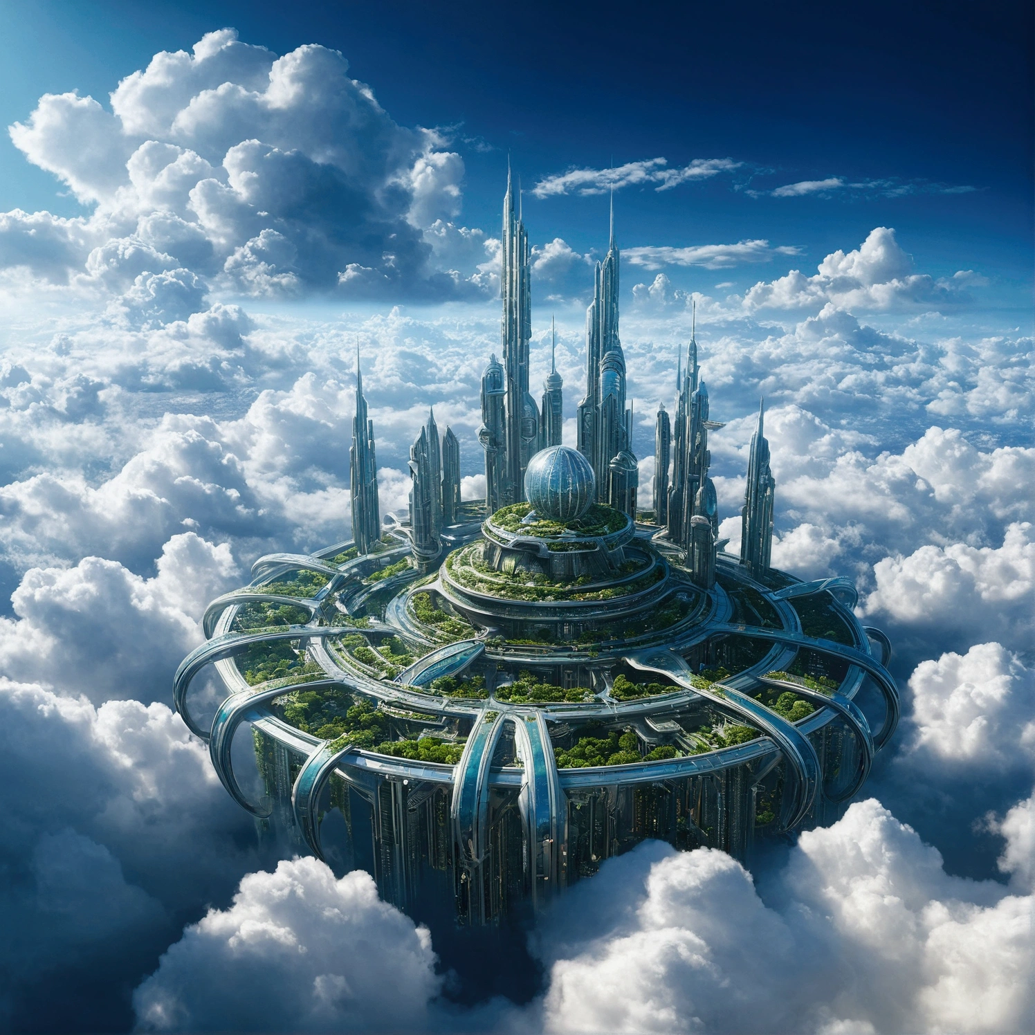 Futuristic city with clouds in the sky, Floating city in the sky, Floating city on clouds, Floating Land in the Clouds, 在幻想Sci-fi city, Future Utopian City, Floating city, Sci-fi city, Huge futuristic temple city, Future utopian metropolis, Future Utopian Fantasy, Abandoned flying future city, Otherworldly city of the future