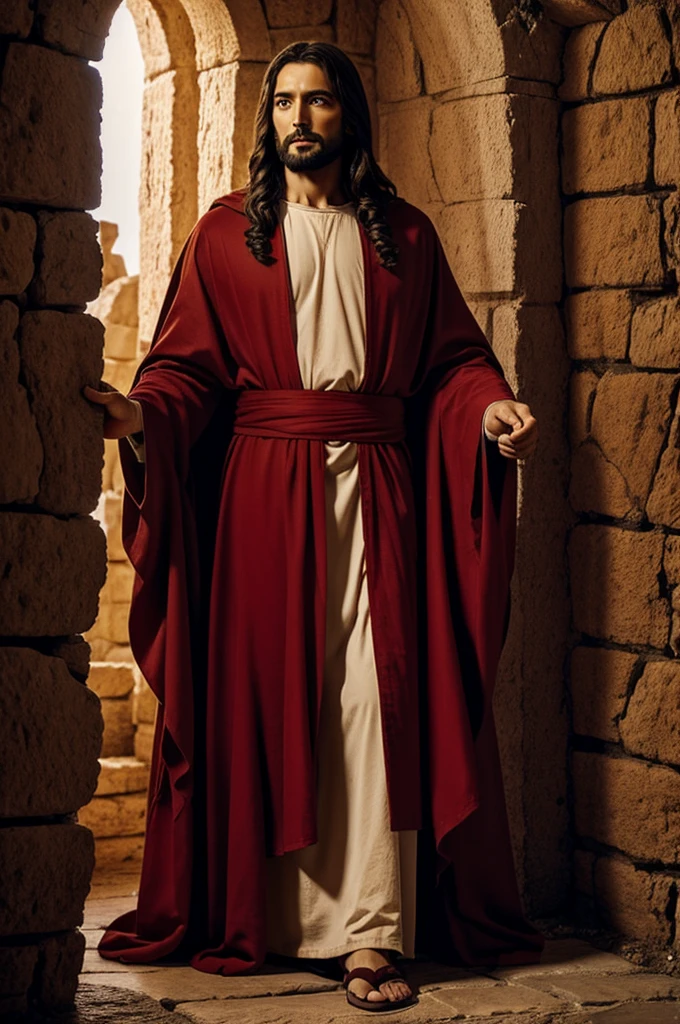 Jesus of Nazareth dressed in red