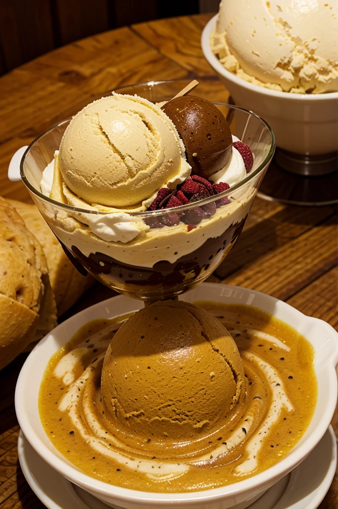 Gelato with curry on top