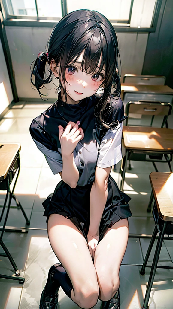 18s,classroom、School、Black socks、skirt、stand,4 people:1.5,Random hairstyle、Harem、pantydrop,Change of clothes
