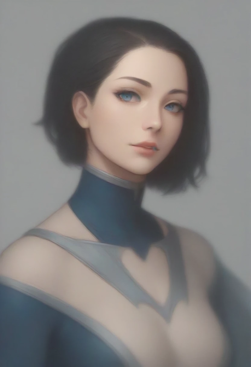 A girl of stunning beauty, with black hair, blue eyes, a sculpted body dressed in a superhero costume, in 4K resolution and realistic image.
