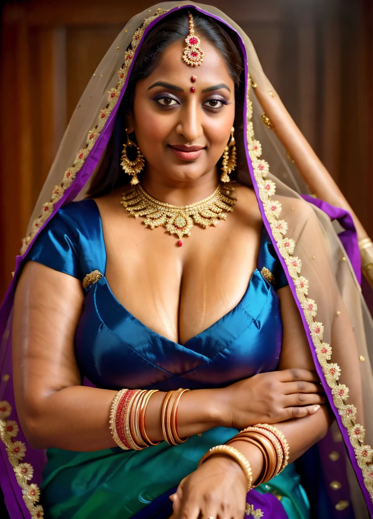 Realistic Representation of Savita bhabhi, tempting figure, busty aunty, goddess of lust, cougar lady, mommy, mommy figure, bulky figure, big milkers, doodhwali, sizzling hot, lonely Nextdoor aunty bhabhi , unsatisfied housewife, chubby aunty, sweat, oiled body, irresistibly hot, inspired by famous Indian adult comics by amarshrostha, Foto RAW, photorealistic, photography, full body shot, 50 years old Woman, master shot, perfect eyes, goddess like beauty, pierced eyes, perfect thick chubby mallu Desi aunty bhabhi, Wearing a Stanapatta, a chest-band.Saree model, model Photography, Indian saree shoot, Indian traditional wear advertising photography, traditional wear brand shoot, face of Indian actress Sonakshi Sinha, masterpiece, realistic, realism, incredible details,  pleasure, photorealism, detailed skin, skin pores, high contrast, photorealistic Artstation 8k HD digital art trend of high definition and detailed realistic skin texture, ultra detail, realistic skin texture, armature, best quality, ultra high definition, (photorealistic:1.4),, high resolution, detail, raw photo, sweat, Re sharp, by Lee Jefferies Nikon D850 Film Stock Photo 4 Kodak Portra 400 Camera F1.6 Lens Rich Color Ultra Real Realistic Realistic Textures Dramatic Lighting Unreal Engine Trending at Art Station Cinestill 800,(pele altamente detalhada: 1.2), 8k UHD, DSLR, soft-lighting, alta qualidade, grain of film, Fujifilm XT3,she didn't like to wear blouse or bra, intricate, she is happy to wear only saree, she hates blouse or bra, detailed hairy armpits, hyper realistic skin, skin pores, veins, wet body, hyper realistic sweaty body, sweat, veins, short hairs on armpit, stubble armpits, hyper realistic hairy armpits, low waist saree, deep juicy navel, insane details, 