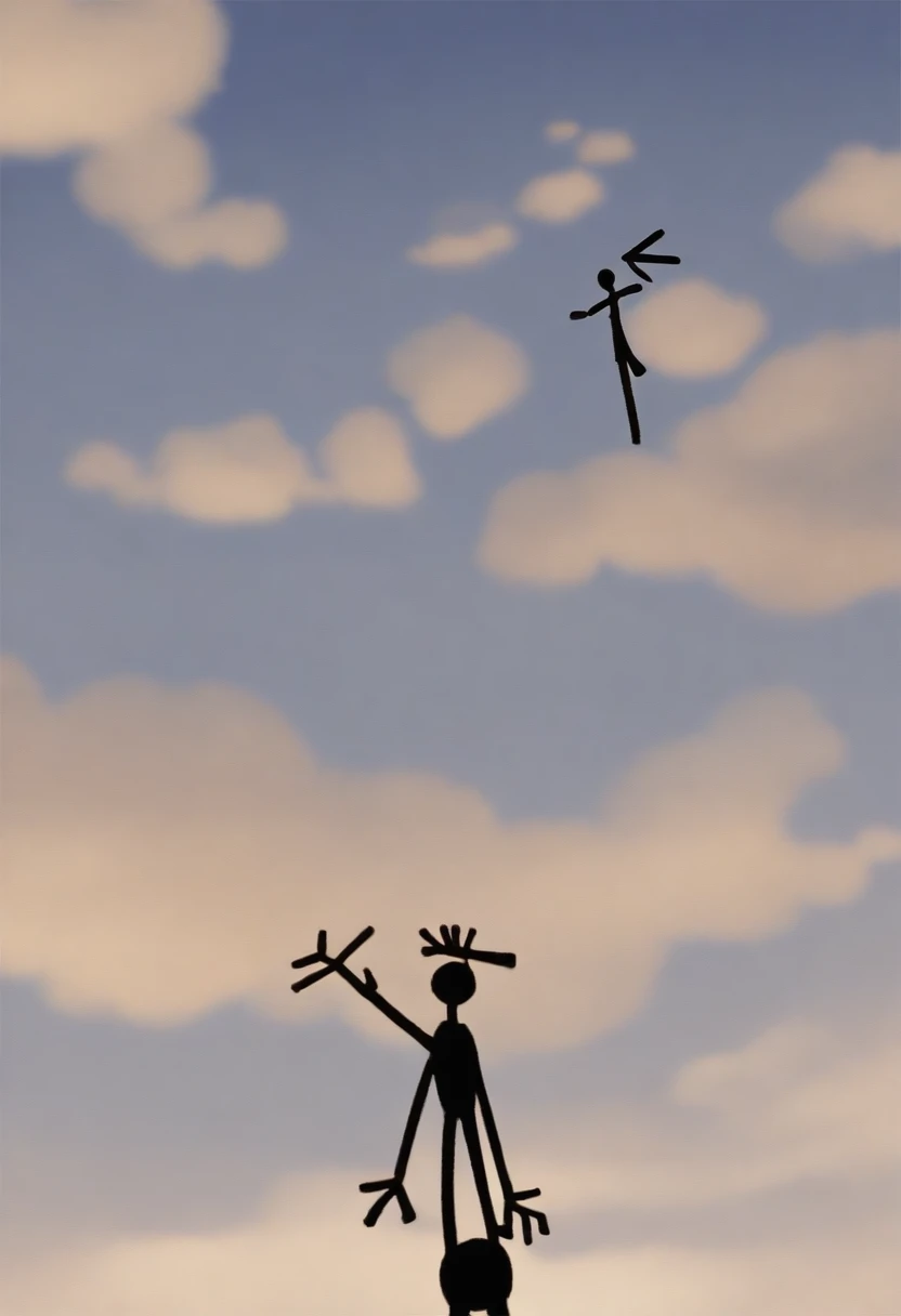 logo，clouds and sky，Stick Figure、