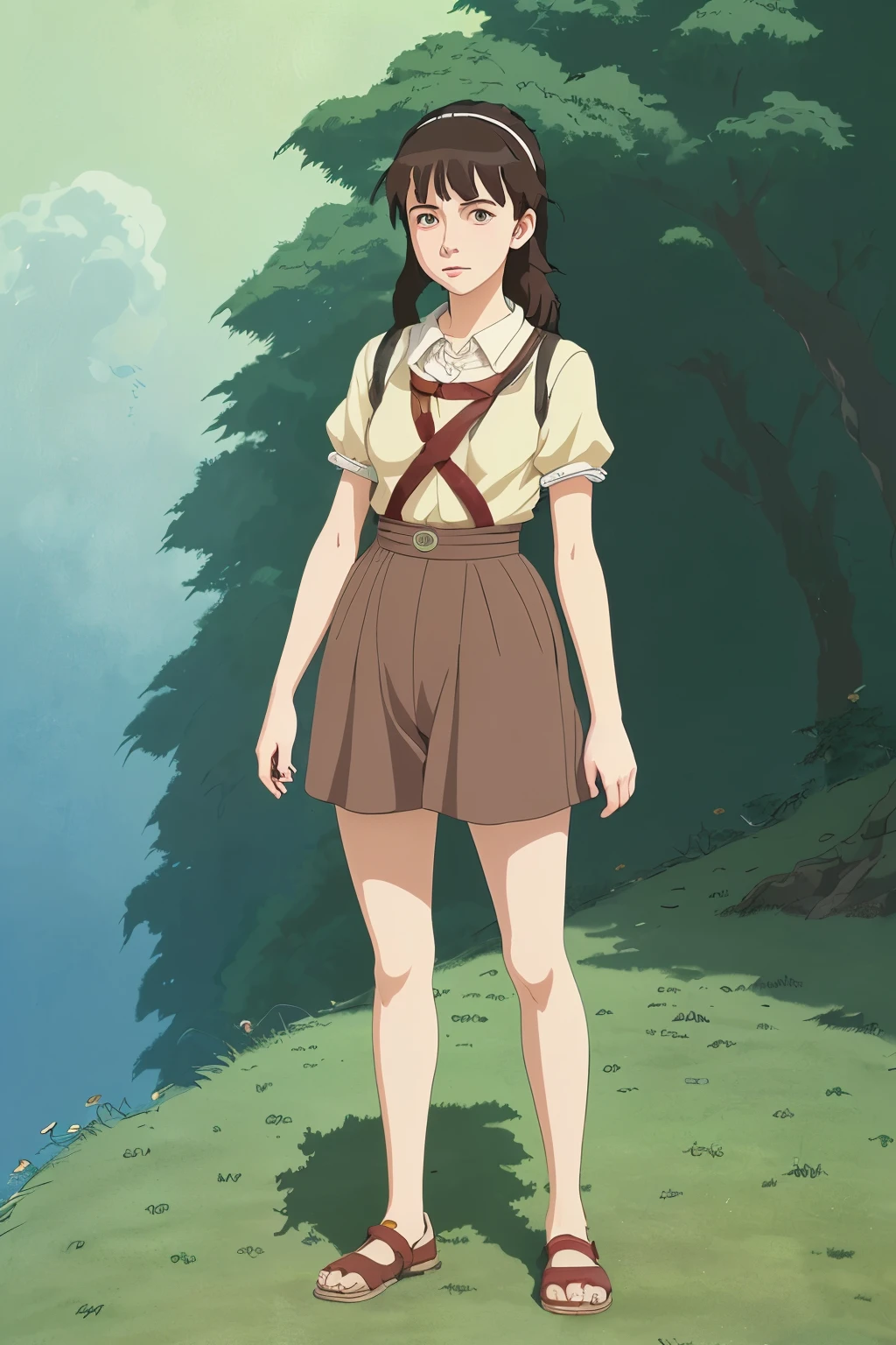 a girl, full body, studio Ghibli style((best quality)), ((masterpiece)), (detailed)