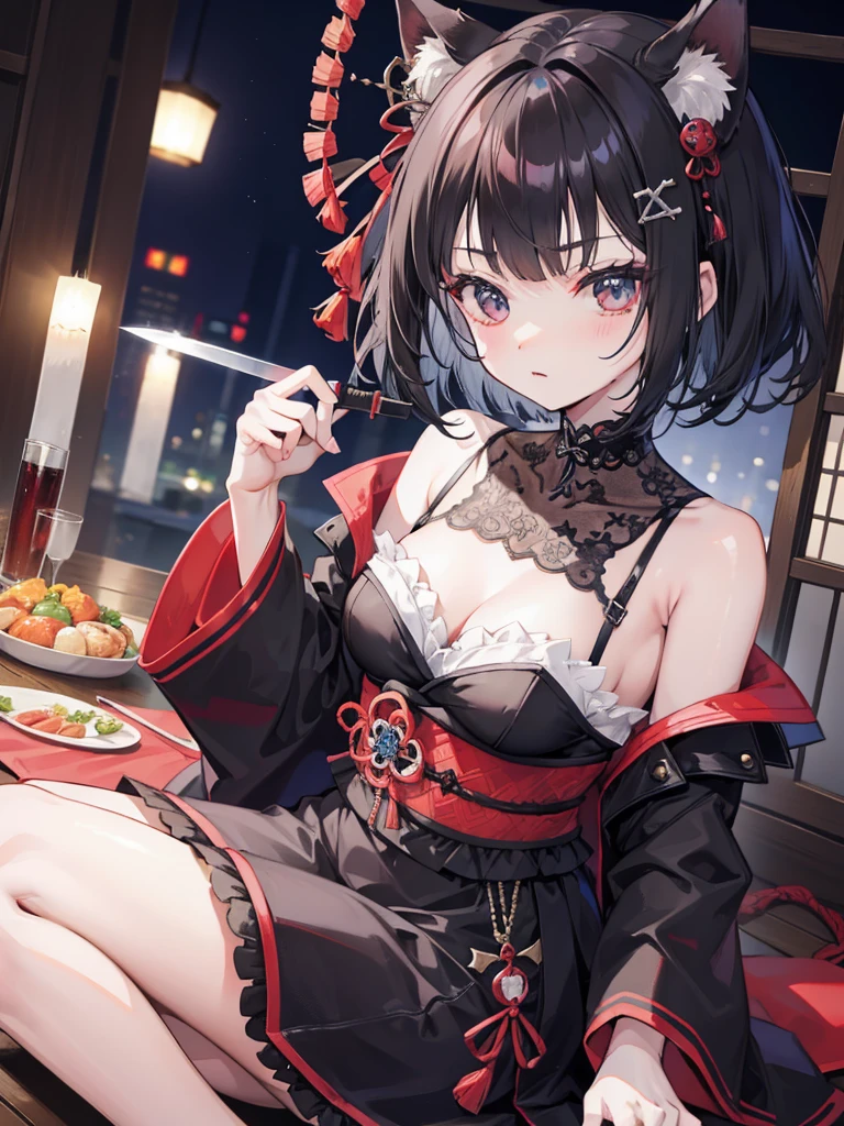 Gothic、knife、Japanese Style、short hair、Kemomimi
