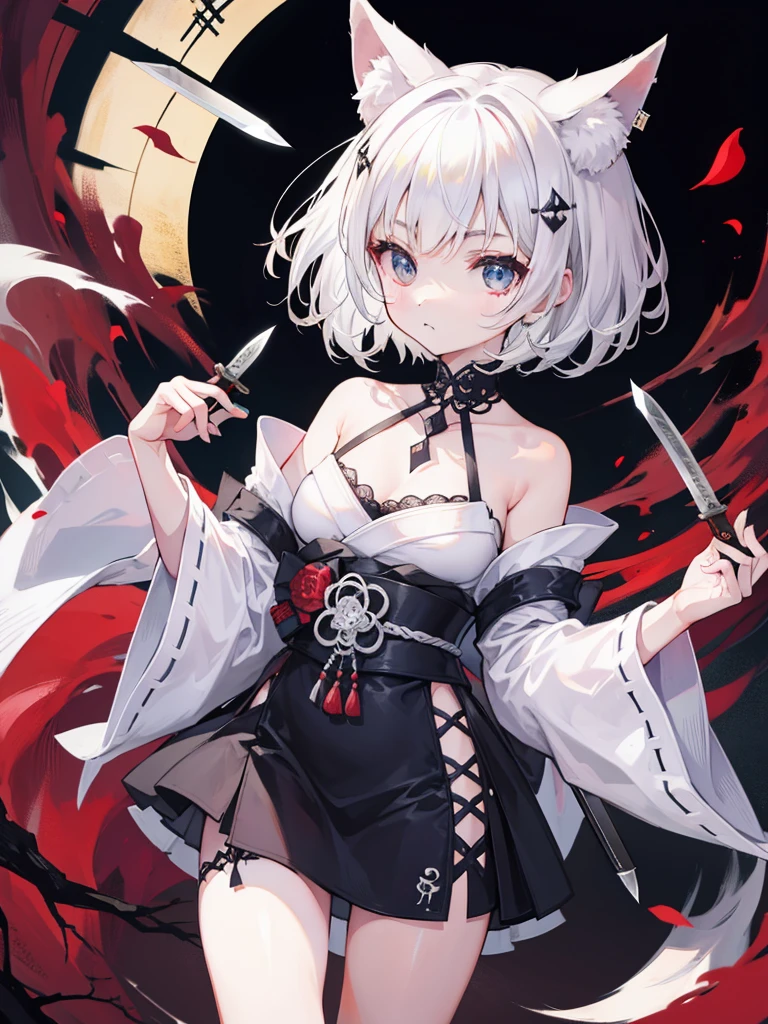 Gothic、knife、Japanese Style、short hair、Kemomimi