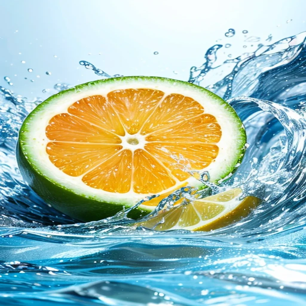 An image of a fresco, juicy fruit with a refreshing drop of juice flowing from it.