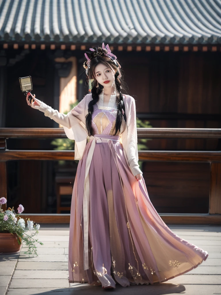 Apparition,Xingxian,Apricot,头上长着Apricot和树枝,China costume,Green makeup jadeite,Dan face Sai rouge。The starry eye is still bright,The moth eyebrows are beautiful and aligned。The bottom line is a five-color plum light red dress,Wear a garment lighter than armor。Bow shoes bend the phoenix beak,Aya socks brocade mud。Enchanting like a rooftop woman,It's no less beautiful than the beautiful Daji back then。