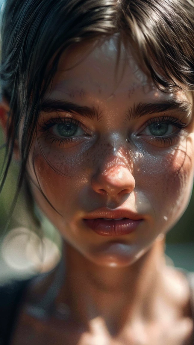 a seasoned fisherman girl, 21 years old, beautiful detailed eyes, beautiful detailed lips, extremely detailed face and skin, longeyelashes, weathered skin, rugged facial features, natural lighting, softly blurred dock, (best quality,4k,8k,highres,masterpiece:1.2),ultra-detailed,(realistic,photorealistic,photo-realistic:1.37),portrait,photo,natural light,ambient occlusion,soft focus,detailed textures,cinematic lighting
