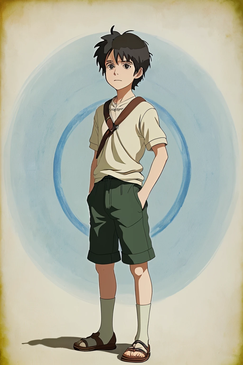 a boy full body, studio Ghibli style ((best quality)), ((masterpiece)), (detailed)