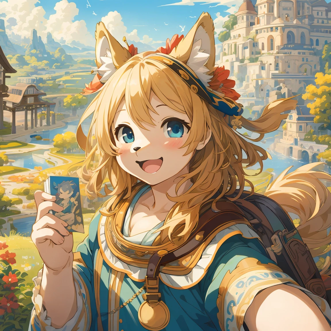 Cover page, High resolution, Highest quality, Highest quality, Paid reward available, An unparalleled masterpiece, Perfect artwork, Absurd, High quality illustrations, 超High resolution, Detailed Background, Detailed Background, world heritage, 6+boy, 6+girl, Happy, Joyful, Absurd(Very exquisite beautiful face and eyes)Perfect Anatomy(Traveler Photos)(kemono, Furry Personification),