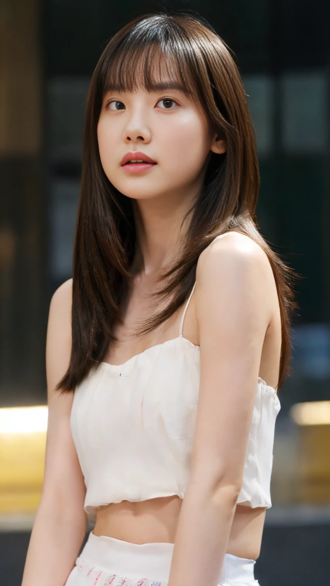 ((upper body:1.5)), ((looking at viewer:1.5)), ((look into the viewer's eyes:1.5)), BREAK ((night walk:1.5)), BREAK ((20 years old.:1.5)), (beautiful straight light brown long hair:1.7), ((asymmetrical bangs)), ((Scared:1.5)), I wear clothes, (top-quality, 16K, ​masterpiece:1.3), top quality, masterpiece, high resolution, photorealistic, (raw photo), live shooting, 16k wallpaper, perfection, professional lighting, very detailed, fine details, Hyperrealism, hyper realistic, realistic, japanese, (super detailed), (Photorealsitic:1.5), high-level image quality, very detailed, depth of field, (most beautiful), (dramatic lighting:1.2), (cinematic lighting:1.2), ambient lighting, (front lighting:1.2), highest precision, detailed fingers, detailed hands, detailed eyes, detailed skin texture, textured skin, realistic smooth soft skin, (perfect body proportion), (seductive emotion:1.3), (soft and plump thighs:1.2), (short torso:1.5), detailed face, detailed finger, clear eyes, gentle eyes, accurately drawn arms, accurate and perfect human anatomy, white and soft thighs, realistic smooth soft skin,
