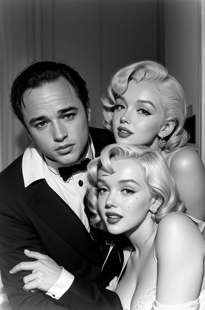 Actor Marlon Brando and Actress Marilyn Monroe as a couple 
