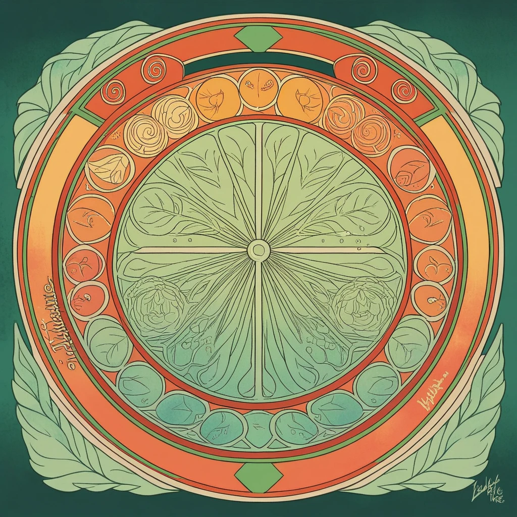 Create a stylish, modern print with the word 'Breathe' in big, bold letters and a subtle gradient background. Include a drawing of leaves or a gentle breeze around the word.". Shading and gradients, Art Nouveau, vibrant colors and synthwave. Vector design, thin lines, central composition, soft background, 1:1 palette (dark blue, orange, red, olive green), watercolor logo style with printed effect, breath pattern. Monochrome background, from yukisakura, with original and incredible colors.