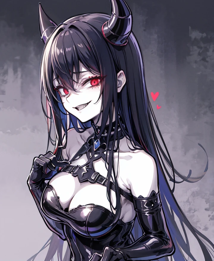 desperation, haunting, clavicle, hair between the eyes, design de personagem de yoshitaka amano, Style by nty, morbid, standing alone (gesugao), gesugao facial expression, sadistic smile, big fit ass ,for an evil smile,latex hands,latex fingers,very evil huge laugh,sadistic smile,deeply shadowed face,,smile worse,worst ridiculous,very bad moukery,,laugh full of malice,elbow gloves,human ear,dark world background,sensuous