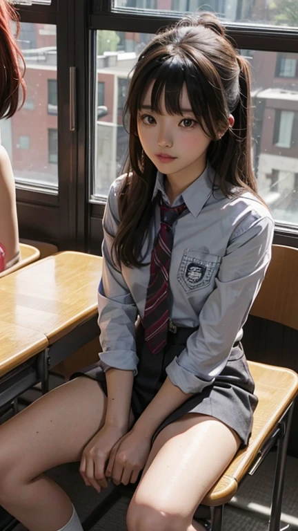 High school girls、Wearing 、In the classroom