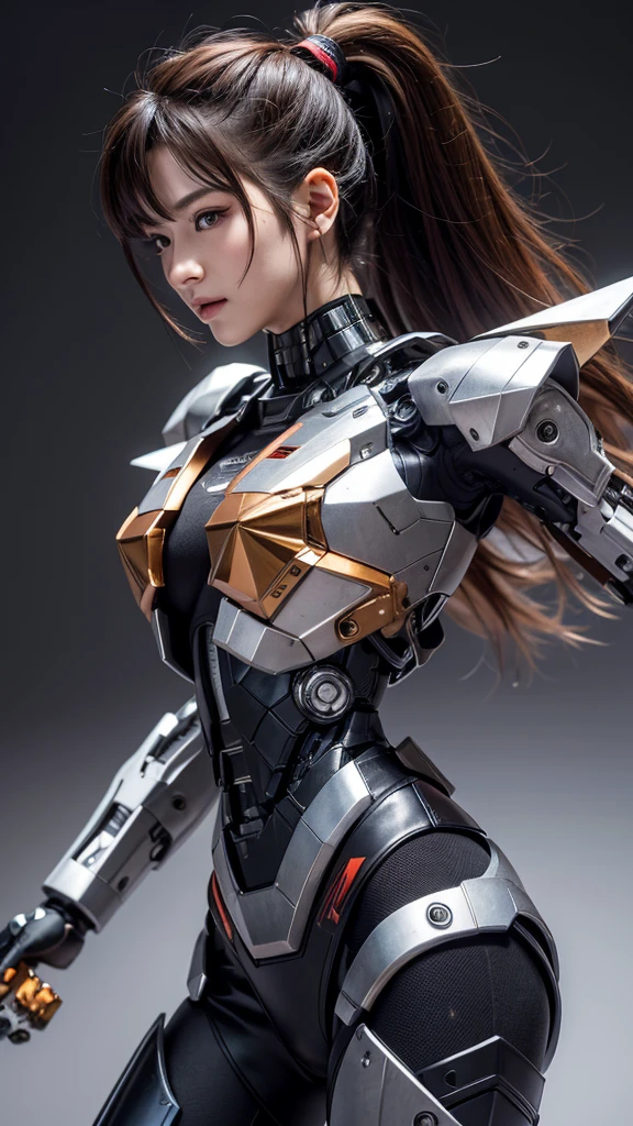 Textured skin, Super Detail, high details, High quality, Best Quality, hight resolution, 1080p, hard disk, Beautiful,(cyborgs),(Missiles from the chest),(Machine gun from both hands),beautiful cyborg woman,Mecha Cyborg Girl,Battle Mode,Girl with a Mecha Body,She wears a battle cyborg mech with a weapon,Fulll body Shot