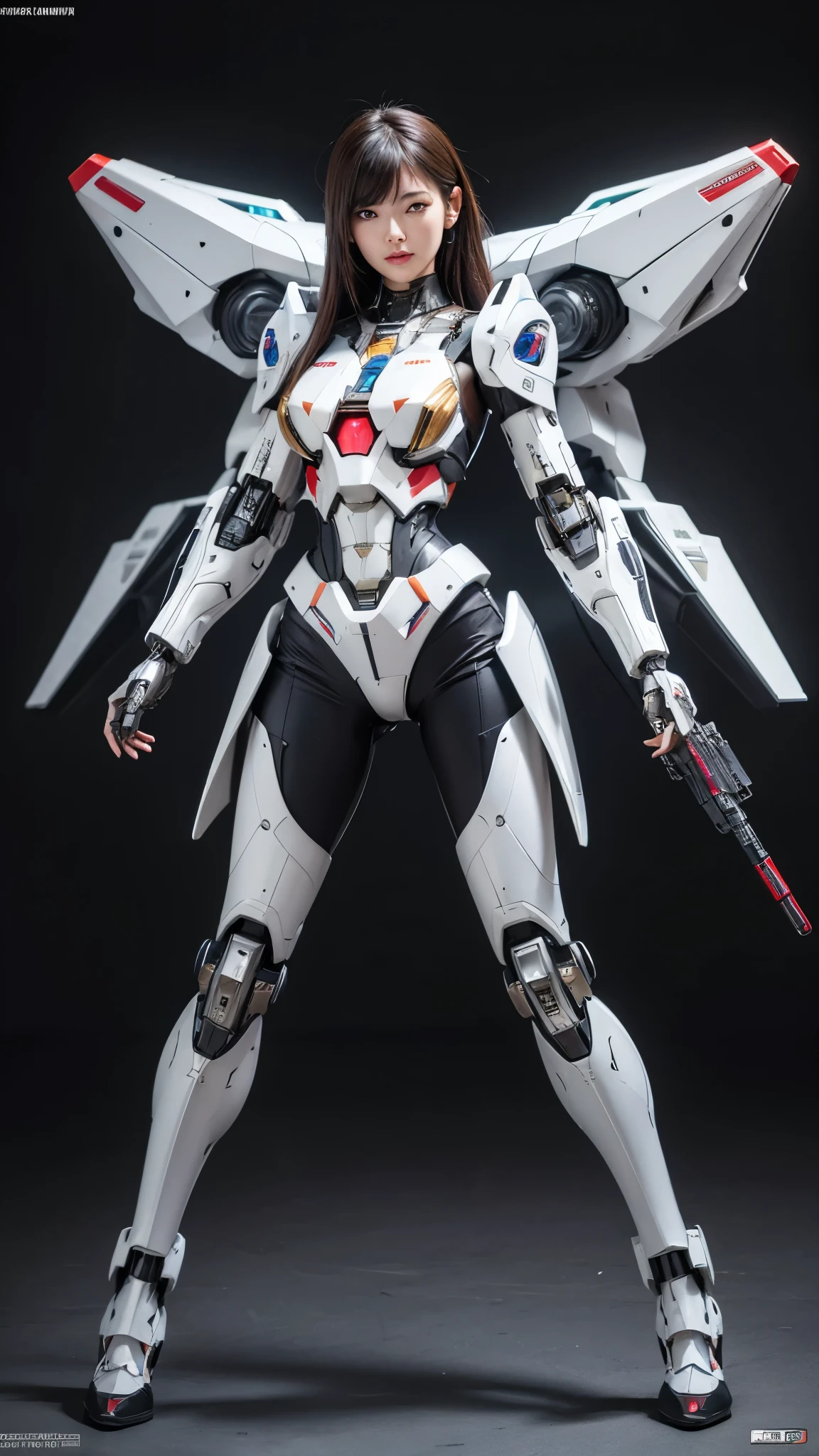 Textured skin, Super Detail, high details, High quality, Best Quality, hight resolution, 1080p, hard disk, Beautiful,(cyborgs),(Missiles from the chest),(Machine gun from both hands),beautiful cyborg woman,Mecha Cyborg Girl,Battle Mode,Girl with a Mecha Body,She wears a battle cyborg mech with a weapon,Fulll body Shot