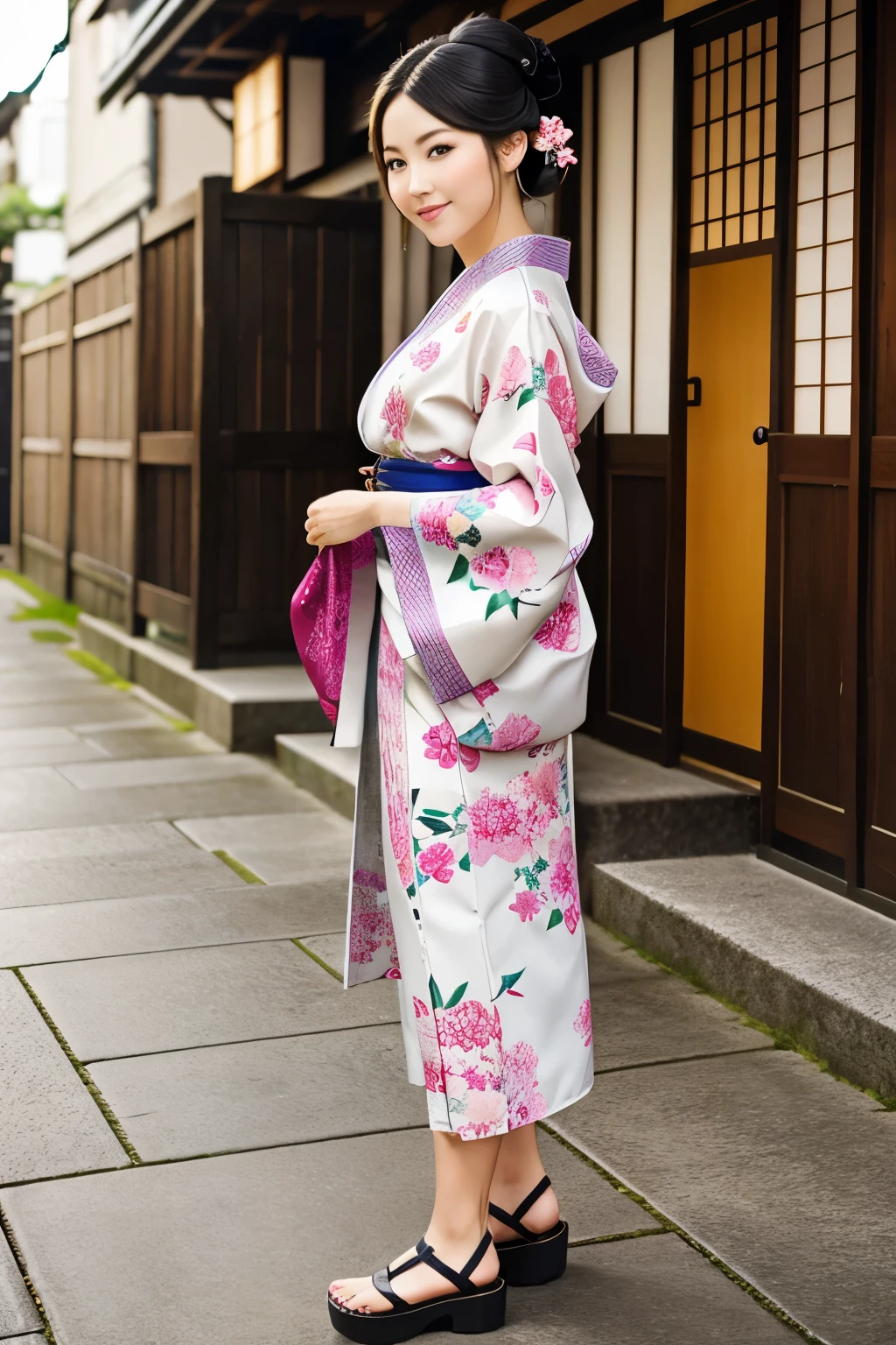 Kimono and clogs beauty