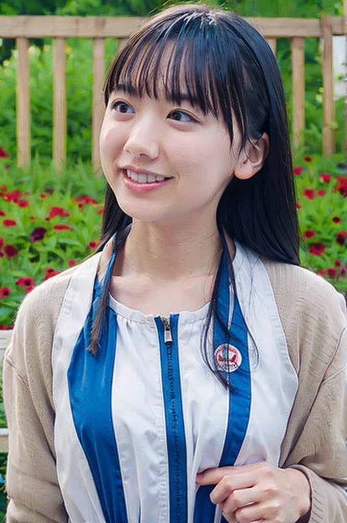 slender girl, (make up:1.1), (ニットセーター:1.2), middle breasts, at school room, (upper body shot:1.1), round face
