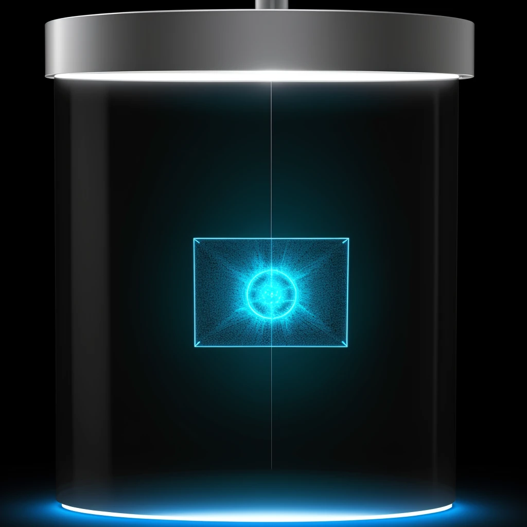 A highly detailed engineering schematic drawing of a Quantum Resonance Chamber (QRC), designed to isolate and amplify quantum fluctuations. The drawing features a monochrome or blueprint color scheme with clean, precise lines and comprehensive annotations. Graphene superconductors are depicted as intricate lattice structures, minimizing energy loss and maintaining high conductivity. Quantum stabilizers are shown as complex electronic circuits, with labels explaining their role in countering quantum decoherence. The cryogenic coolers are illustrated in a cross-sectional view, showing how they maintain near absolute zero temperatures, with annotations on insulation materials and coolant flow. The main containment chamber is detailed, including its walls and internal components, with labels indicating the advanced materials and field technology used. The quantum fluctuation amplification system is depicted with necessary circuits and field generators, and annotations explaining the amplification process. The overall assembly is presented in an exploded view, showing how components fit together, with labels and measurements for the overall size and dimensions. This schematic drawing provides a comprehensive and technical view of the Quantum Resonance Chamber concept.
