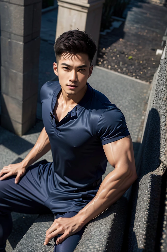 Ninja,Man,handsome,asian,16-20 years young,ninja net suit ,perfect face,abs,open chest dress,sit on the roof,kunai,ancient japanese city background,night time,stars,NSFW(best quality,4k,8k,highres,masterpiece:1.2),ultra-detailed,(realistic,photorealistic,photo-realistic:1.37),HDR,UHD,studio lighting,extreme detail description,professional,vivid colors,portraits