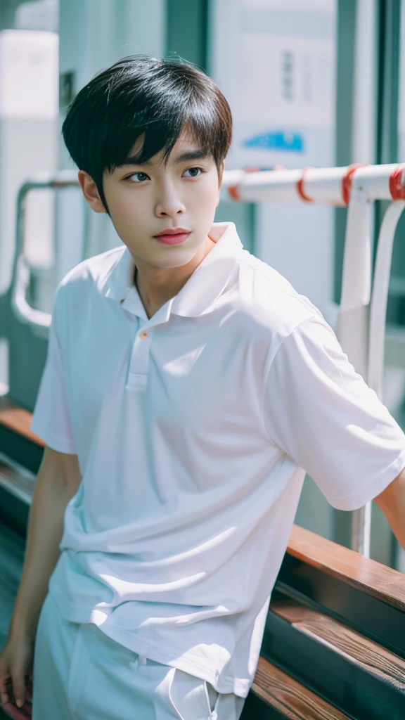 Asian alpha male in white shirt looking at camera, Shin Jinying, Kim Do-young, Paint Ulzzang, Shen Quanrui, korean men, Shin Jin Young&#39;s Aesthetics, faceเกาหลีที่น่ารัก, handsome young man&#39;face, Jaeyong Nam, beautiful eyes、Kim Taejoon, Hyungtae, Inspiration from Jong Suk Lee, Avatar, Korean artist, Jung Jae Hyo 