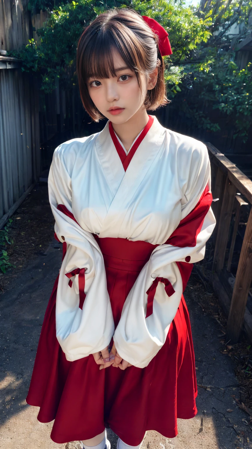 (absurdres:1.3), (highres:1.3), (ultra detailed:1.3),(1girl:1.3), (extremely detailed CG unity 8k wallpaper:1.3), (detailed skin texture, detailed cloth texture, detailed hair texture), (beautiful detailed face, supermodel, pale skin, realistic glistening skin), (RAW photo, best quality), (realistic, photo-realistic:1.4), masterpiece, extremely delicate and beautiful,Amazing, finely detail, extremely detailed CG unity 8k wallpaper, huge filesize, ultra-detailed, highres, absurdres, soft light,rim light, vibrant details, short bob hair, black hair color, Big Natural Color Lip, (perfect body shape), beautiful legs, BREAK (white and red theme:1.4), (fusion of (white kimono tops:1.2) and (red high-waisted maxi length skirt):1.4), (long sleeve:1.3), (kimono-collar:1.2), (red outlines on white kiomno:1.2), (white very short ankle socks:1.2), (Japanese clogs geta:1.2),
crying a little、Harajuku style、20 year old girl、cute type、ta、open legs
