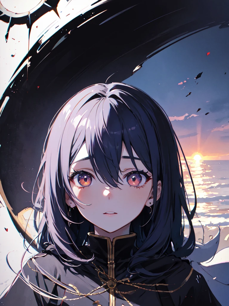 sketch (Character design sheet, same characters, whole body, Three-View, front, ~ ~ ~ ~ side, return),(Very bright:1.1), Sunset background, [1 Girl:7], (Tilt your head:1.2), ([sketch|watercolor \(Moderate\)]:1.15),Chaotic Abstractionな背景, Vector Trace, グラデーションブレンディング and whole body, Artistic elements add depth to the work. The overall atmosphere is creepy and nightmarish...., With a unique artistic touch. This movie is、The dark and crazy world of horror movies depicted in HD., Evoke visual stimuli and aesthetic sense, that will terrify and excite the audience....,watercolor画, （Lightless, Eyes without highlights, evil eye, An ugly person with white eyes, that&#39;Red eyeliner）,whole body絵, Wearing a maid outfit （Gradient braided hair, (Light purple hair), (Ink blotches:1.1), (pale:1.2),(Light purple:1.2),(Light green:1.2)　Adult features,expensive, Wearing black tights,Green Eyes, The skin is hidden　and maid, The background is a dark and desolate landscape, Horror movie atmosphere. Her figure is very beautiful, Emphasizing the dark and crazy elements. Skillfully expressing the effects of light and shadow, detailed, The face and expression of the black costume are also carefully drawn....,sketch (Character design sheet, same characters, whole body, Three-View, front, ~ ~ ~ ~ side, return) 1 female, Nervous,Cowboy Shot,,(Very bright:1.1), White Background, [1 Girl:7], (Tilt your head:1.2), ([sketch|watercolor \(Moderate\)]:1.15),Chaotic Abstraction