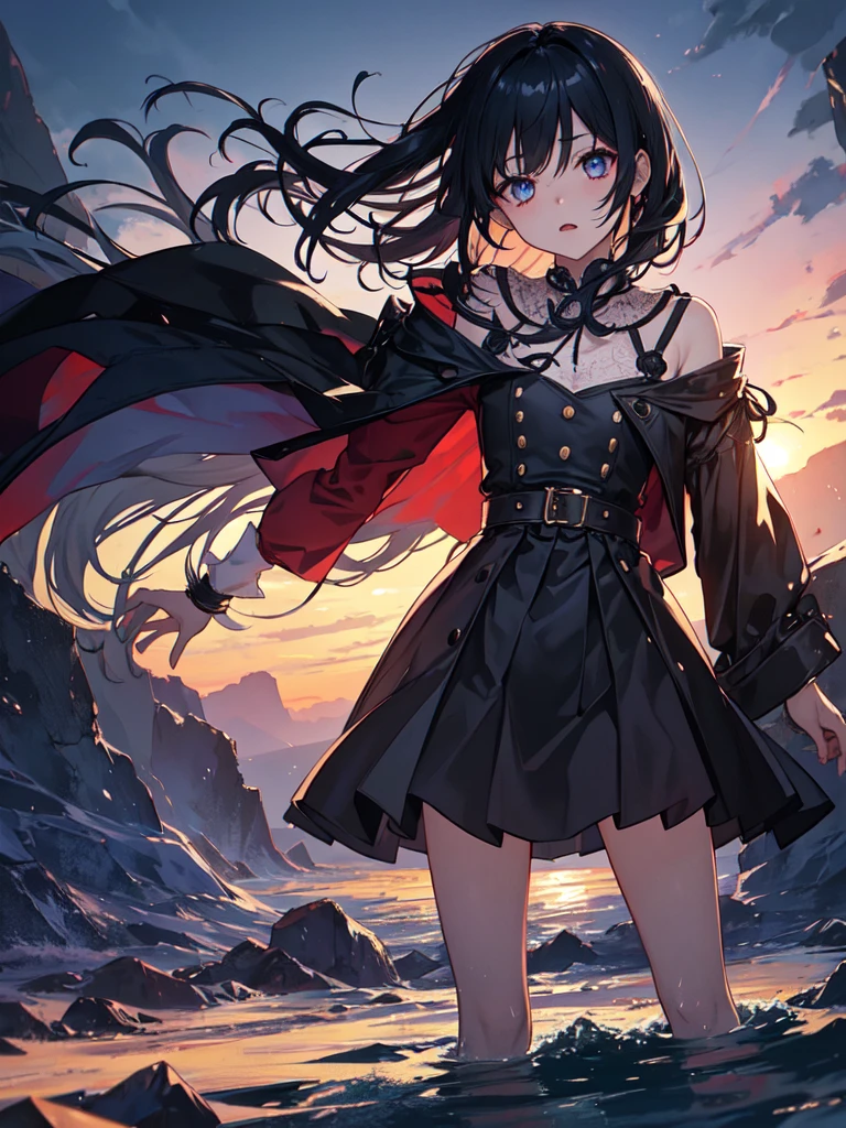 sketch (Character design sheet, same characters, whole body, Three-View, front, ~ ~ ~ ~ side, return),(Very bright:1.1), Sunset background, [1 Girl:7], (Tilt your head:1.2), ([sketch|watercolor \(Moderate\)]:1.15),Chaotic Abstractionな背景, Vector Trace, グラデーションブレンディング and whole body, Artistic elements add depth to the work. The overall atmosphere is creepy and nightmarish...., With a unique artistic touch. This movie is、The dark and crazy world of horror movies depicted in HD., Evoke visual stimuli and aesthetic sense, that will terrify and excite the audience....,watercolor画, （Lightless, Eyes without highlights, evil eye, An ugly person with white eyes, that&#39;Red eyeliner）,whole body絵, Wearing a maid outfit （Gradient braided hair, (Light purple hair), (Ink blotches:1.1), (pale:1.2),(Light purple:1.2),(Light green:1.2)　Adult features,expensive, Wearing black tights,Green Eyes, The skin is hidden　and maid, The background is a dark and desolate landscape, Horror movie atmosphere. Her figure is very beautiful, Emphasizing the dark and crazy elements. Skillfully expressing the effects of light and shadow, detailed, The face and expression of the black costume are also carefully drawn....,sketch (Character design sheet, same characters, whole body, Three-View, front, ~ ~ ~ ~ side, return) 1 female, Nervous,Cowboy Shot,,(Very bright:1.1), White Background, [1 Girl:7], (Tilt your head:1.2), ([sketch|watercolor \(Moderate\)]:1.15),Chaotic Abstraction