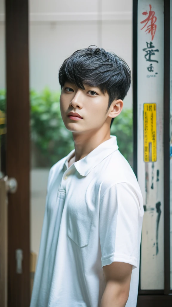 Asian alpha male in white shirt looking at camera, Shin Jinying, Kim Do-young, Paint Ulzzang, Shen Quanrui, korean men, Shin Jin Young&#39;s Aesthetics, faceเกาหลีที่น่ารัก, handsome young man&#39;face, Jaeyong Nam, beautiful eyes、Kim Taejoon, Hyungtae, Inspiration from Jong Suk Lee, Avatar, Korean artist, Jung Jae Hyo 