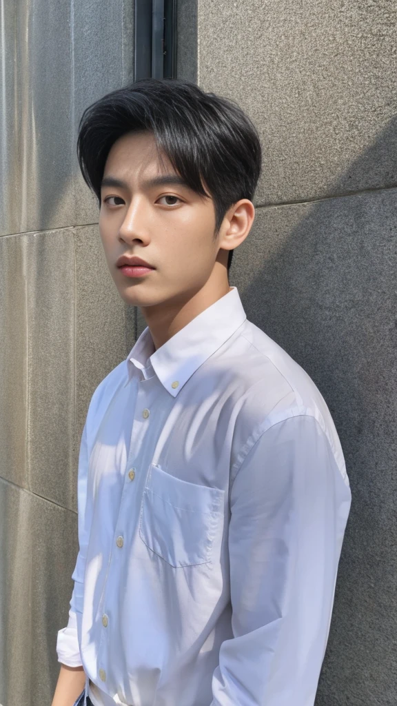 Asian alpha male in white shirt looking at camera, Shin Jinying, Kim Do-young, Paint Ulzzang, Shen Quanrui, korean men, Shin Jin Young's Aesthetics, faceเกาหลีที่น่ารัก, handsome young man'face, Jaeyong Nam, beautiful eyes、Kim Taejoon, Hyungtae, Inspiration from Jong Suk Lee, Avatar, Korean artist, Jung Jae Hyo