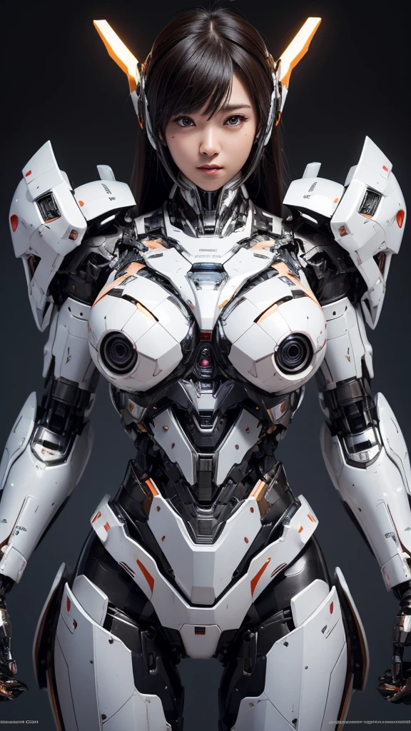 Textured skin, Super Detail, high details, High quality, Best Quality, hight resolution, 1080p, hard disk, Beautiful,(Super Heroine),Oppai Missile,beautiful cyborg woman,Mecha Cyborg Girl,Battle Mode,Girl with a Mecha Body,She wears a battle cyborg mech with a weapon,Fulll body Shot
