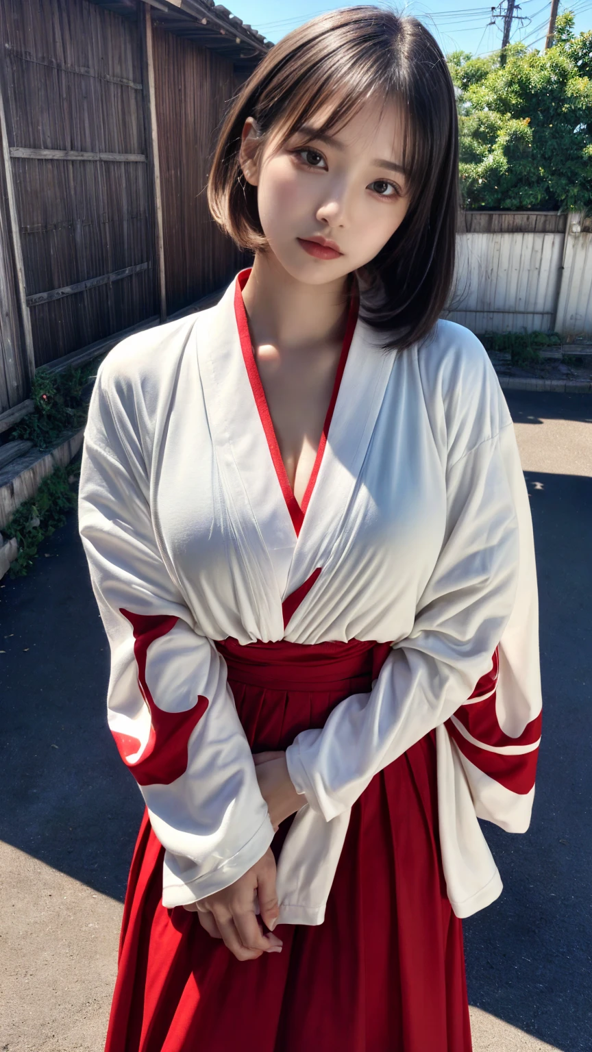 (absurdres:1.3), (highres:1.3), (ultra detailed:1.3),(1girl:1.3), (extremely detailed CG unity 8k wallpaper:1.3), (detailed skin texture, detailed cloth texture, detailed hair texture), (beautiful detailed face, supermodel, pale skin, realistic glistening skin), (RAW photo, best quality), (realistic, photo-realistic:1.4), masterpiece, extremely delicate and beautiful,Amazing, finely detail, extremely detailed CG unity 8k wallpaper, huge filesize, ultra-detailed, highres, absurdres, soft light,rim light, vibrant details, short bob hair, black hair color, Big Natural Color Lip, (perfect body shape), beautiful legs, BREAK (white and red theme:1.4), (fusion of (white kimono tops:1.2) and (red high-waisted maxi length skirt):1.4), (long sleeve:1.3), (kimono-collar:1.2), (red outlines on white kiomno:1.2), (white very short ankle socks:1.2), (Japanese clogs geta:1.2),
crying a little、Harajuku style、20 year old girl、cute type、ta、open legs