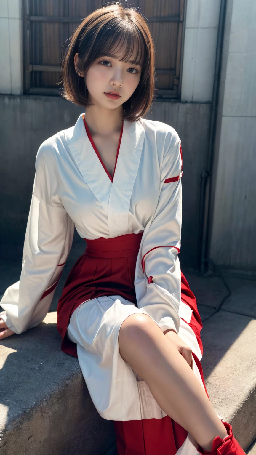 (absurdres:1.3), (highres:1.3), (ultra detailed:1.3),(1girl:1.3), (extremely detailed CG unity 8k wallpaper:1.3), (detailed skin texture, detailed cloth texture, detailed hair texture), (beautiful detailed face, supermodel, pale skin, realistic glistening skin), (RAW photo, best quality), (realistic, photo-realistic:1.4), masterpiece, extremely delicate and beautiful,Amazing, finely detail, extremely detailed CG unity 8k wallpaper, huge filesize, ultra-detailed, highres, absurdres, soft light,rim light, vibrant details, short bob hair, black hair color, Big Natural Color Lip, (perfect body shape), beautiful legs, BREAK (white and red theme:1.4), (fusion of (white kimono tops:1.2) and (red high-waisted maxi length skirt):1.4), (long sleeve:1.3), (kimono-collar:1.2), (red outlines on white kiomno:1.2), (white very short ankle socks:1.2), (Japanese clogs geta:1.2),
crying a little、Harajuku style、20 year old girl、cute type、ta、open legs