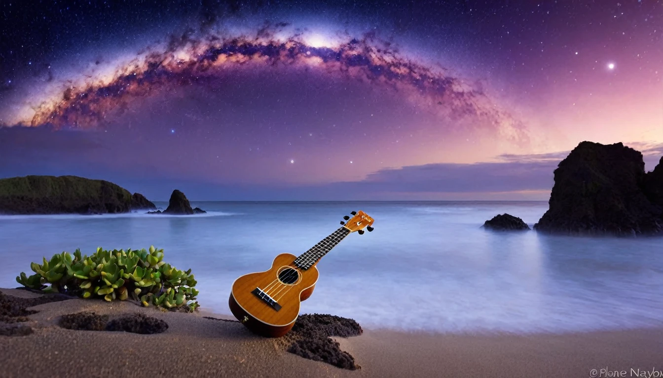Ukulele, por Genevieve Naylor (planet Venus in the background)